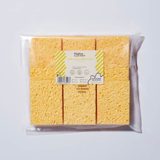 Compostable Kitchen Sponge, x6 Mighty Sponges
